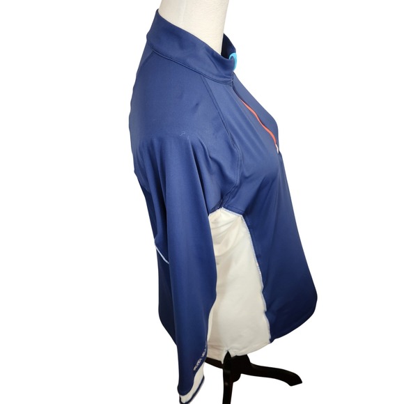 Peter Millar Womens Top Size Large Blue 1/4 Zip Golf Pullover Shirt Athleisure - Picture 2 of 9
